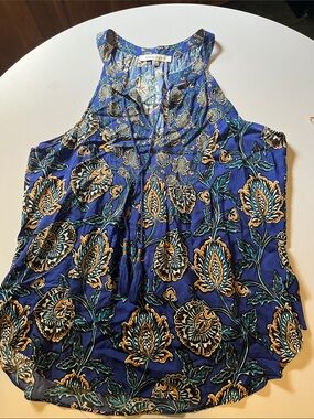 Rose & Olive Blue Floral Tie-Front Sleeveless Camisole